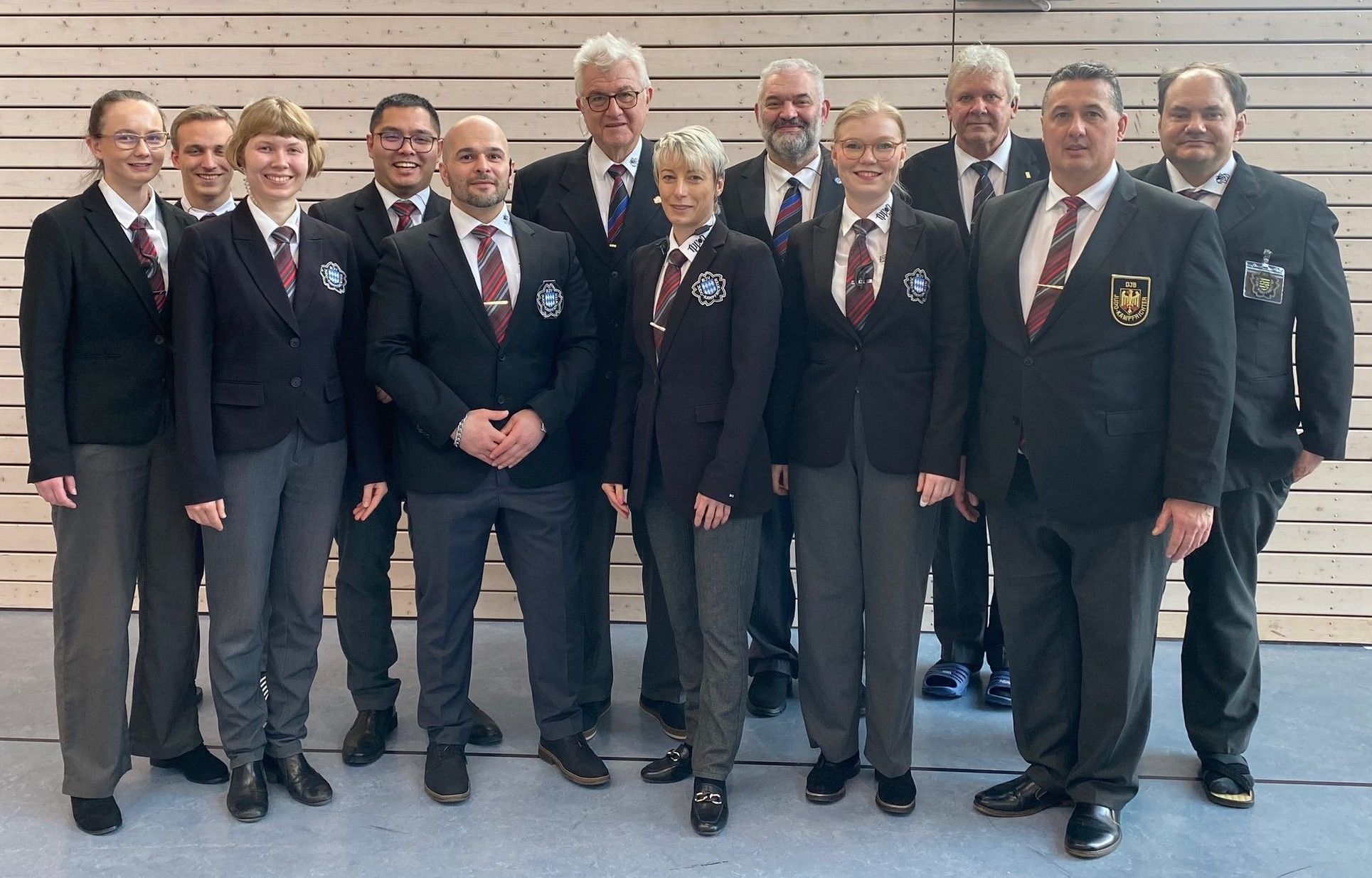 Die bayerischen Kampfrichter mit ihrem Kollegen aus Sachsen.