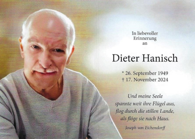 In stiller Trauer: Dieter Hanisch, 26. September 1949 - 17. November 2024